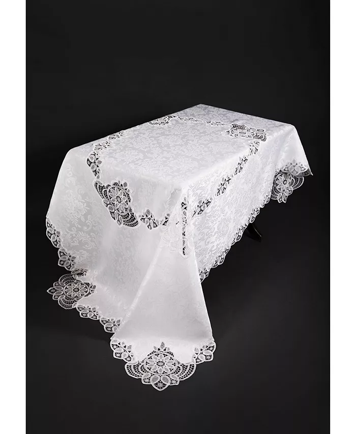 Xia Home Fashions Antebella Lace Embroidered Cutwork Tablecloth 72 x 108