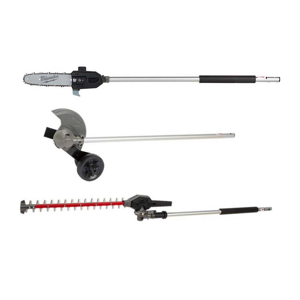 MW M18 FUEL QUIK-LOK 10 in. Pole Saw Attachment 8 in. Edger Attachment and Hedge Trimmer Attachment (3-Tool) 49-16-2720-49-16-2719-49-16-2718