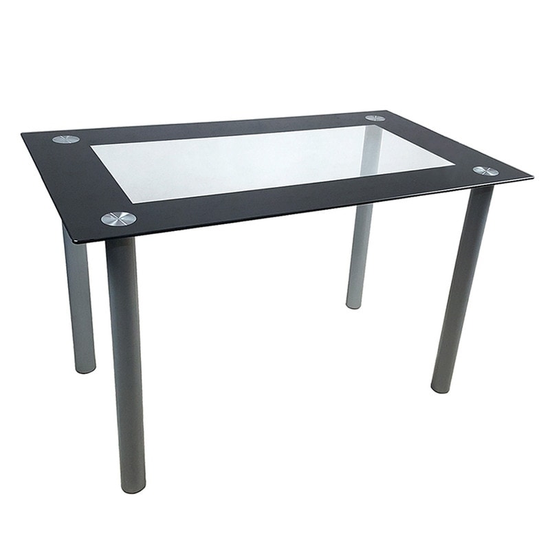 Simple Tempered Glass Top Dining Table