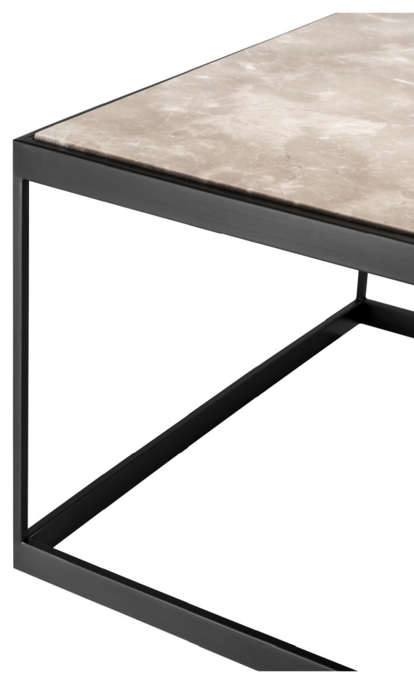 Beige Marble Side Table  Eichholtz La Quinta   Industrial   Side Tables And End Tables   by Oroa   Distinctive Furniture  Houzz