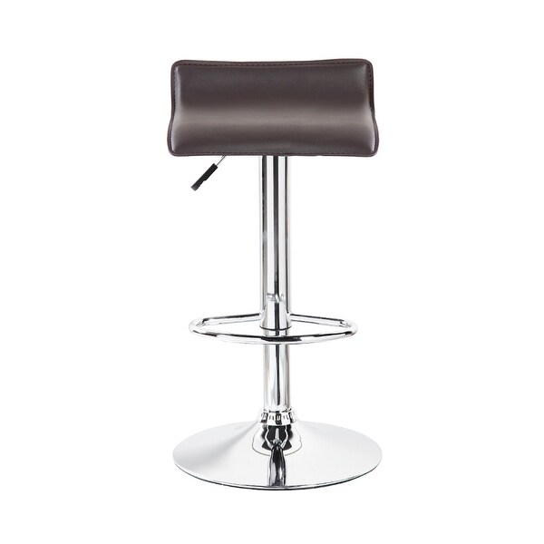 Belleze Set of 2 Swivel Barstools Adjustable Lift Chair， Dark Brown