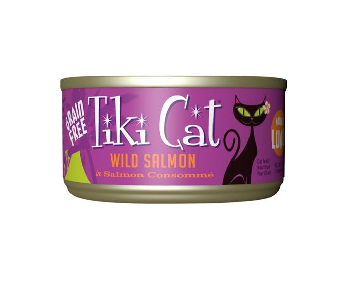 Tiki Cat Luau Wet Cat Food， Wild Salmon， 2.8 oz. Cans