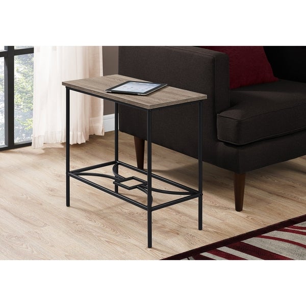 Accent Table， Side， End， Narrow， Small， 2 Tier， Living Room， Bedroom， Metal， Laminate， Contemporary， Modern