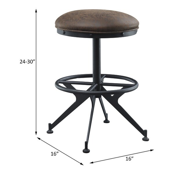 ACME Zangief Counter Height Stool in Salvaged Brown and Black (Set of 2)