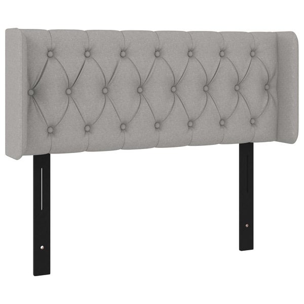 vidaXL Headboard with Ears Dark/Light Gray multisize Fabric - - 37455507