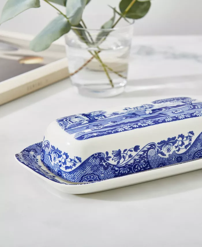 Spode Dinnerware Blue Italian Covered Butter Dish