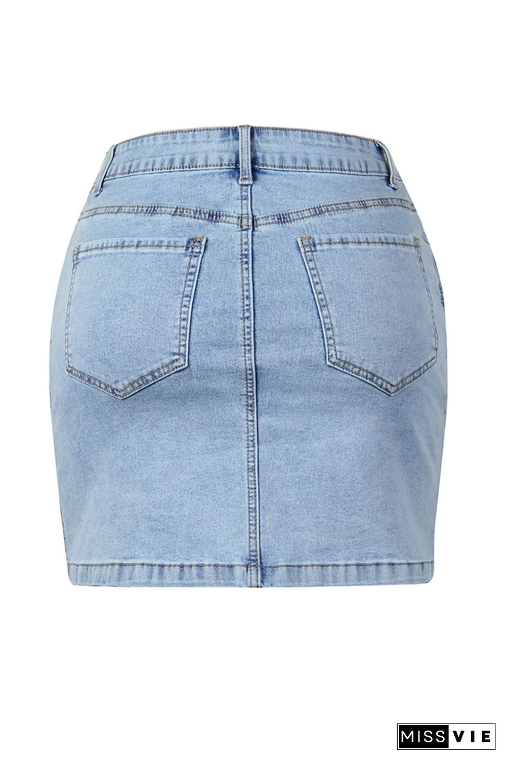 Crossover Waist Denim Skirt Wholesale