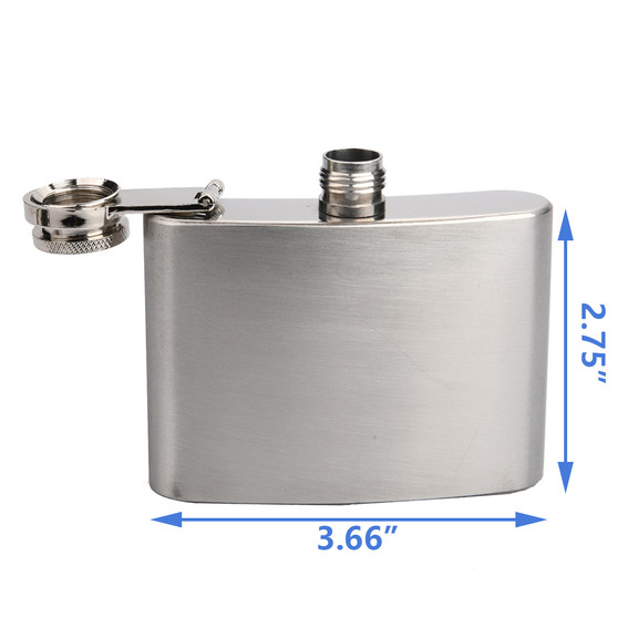 Aspire Blank 4 Ounce Hip Flask  3.75 W x 3.35 H