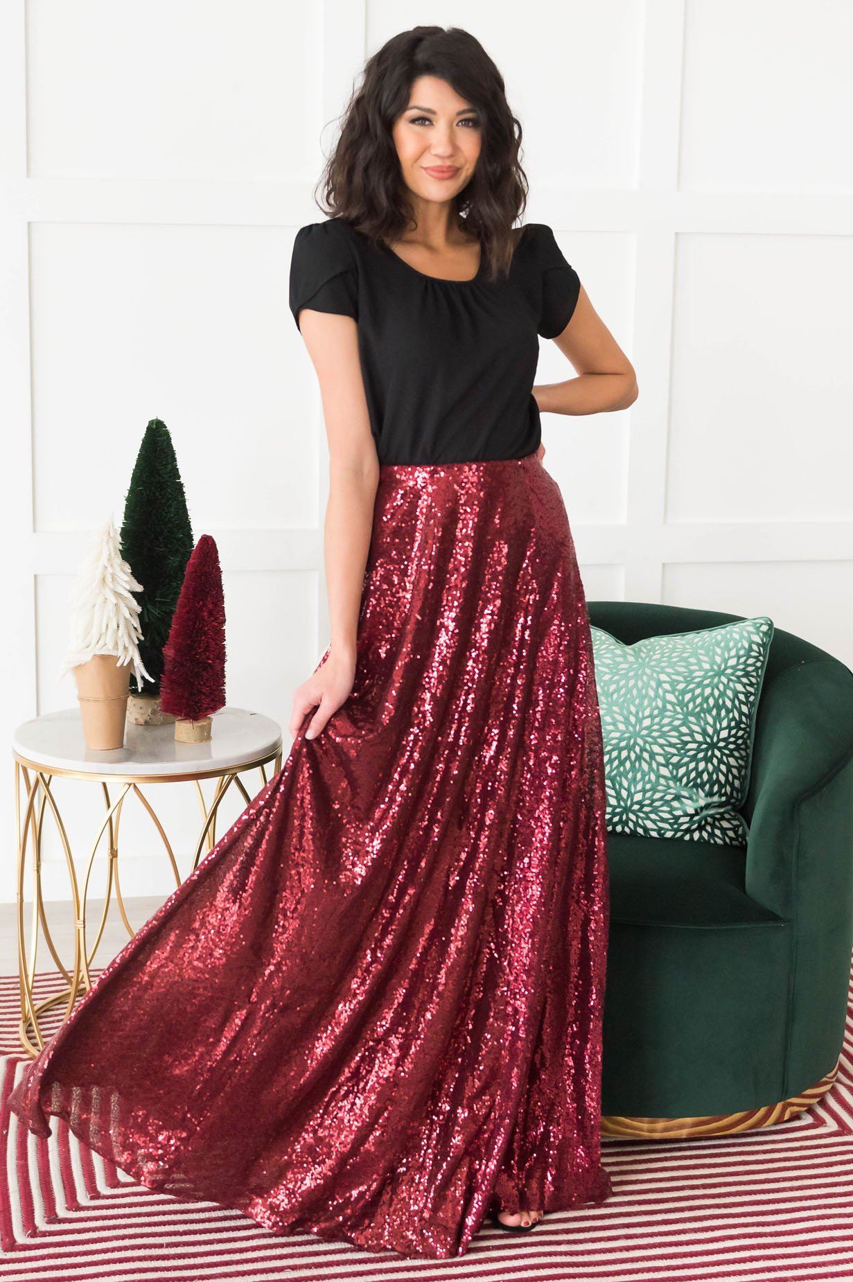 Glamorous Gala Sequin Maxi Skirt