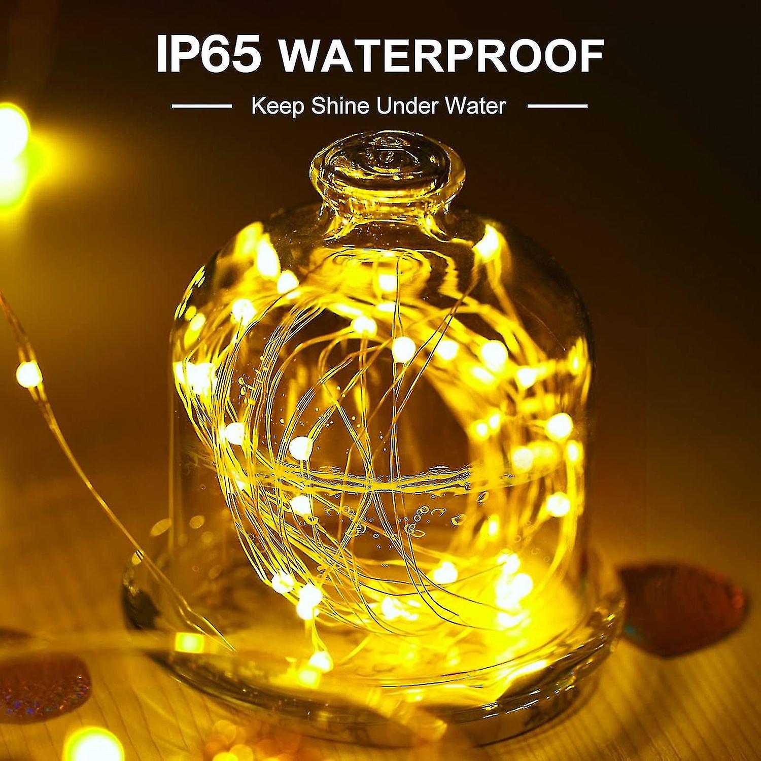 [2 Pack] Fairy Lights Battery Powered， 12m 120 Led String Lights Waterproof Outdoor/indoor Copper Wi