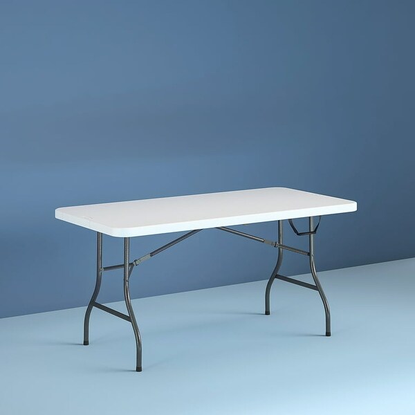 6 Foot Folding Table In White Speckle