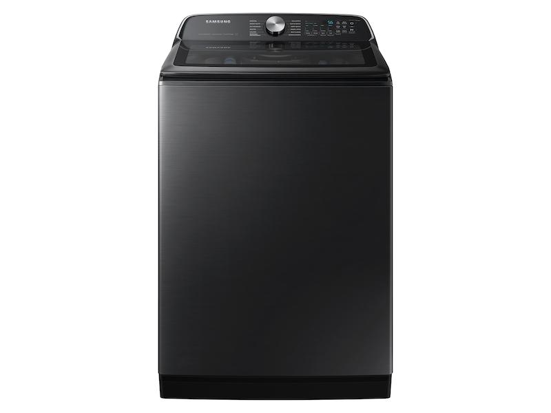 Samsung WA55CG7100AV 5.5 Cu. Ft. Extra-Large Capacity Smart Top Load Washer With Super Speed Wash In Brushed Black