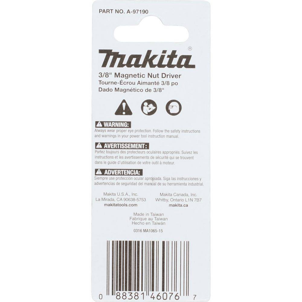 Makita ImpactX 38 in. x 1-34 in. Modified S2 Steel Magnetic Nut Driver A-97190