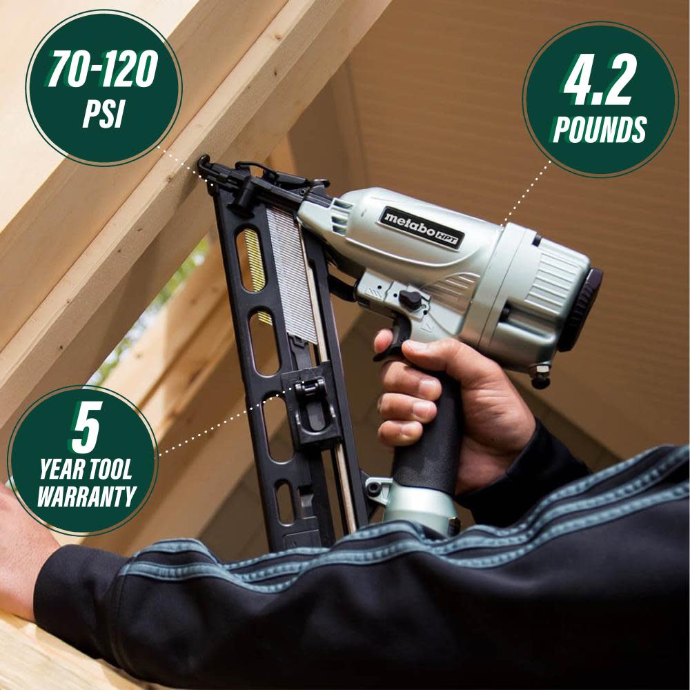 2-1/2 In. 15-Gauge Angled Finish Nailer with Air Duster ;