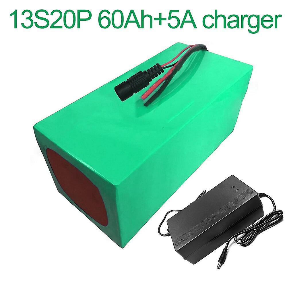 Battery With Charger 5a 60ah 48v Li-ion 18650 Rechargeable Electric Bicycle E-bike Ebike Accept Customization 13s20p 255 * 200 * 140mm