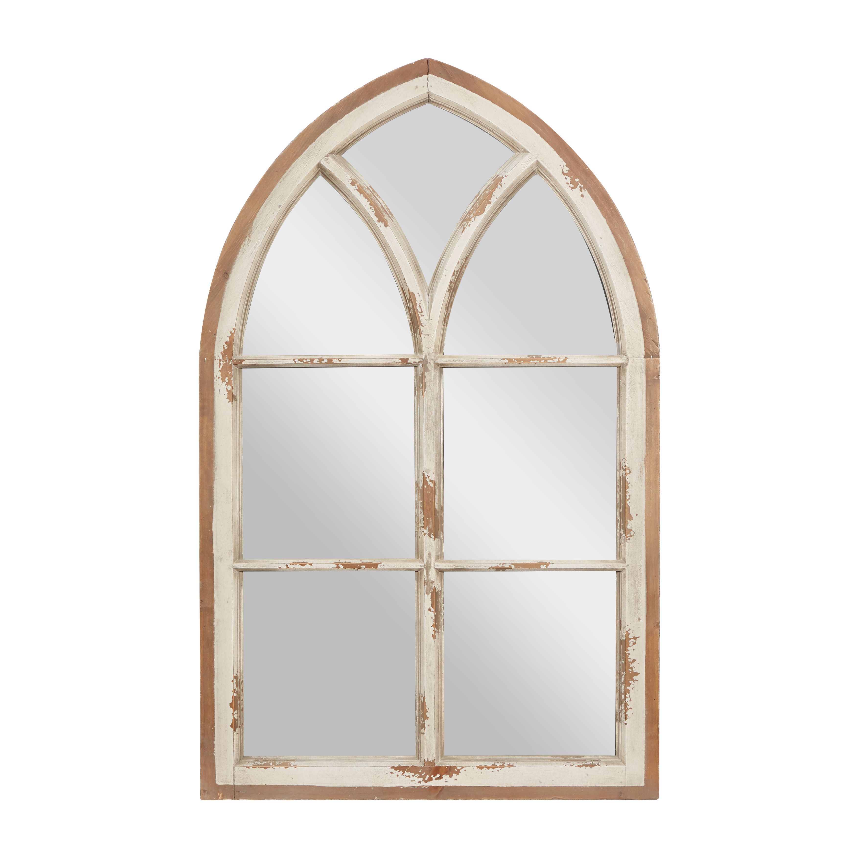 White Vintage Wood Wall Mirror 51 x 32