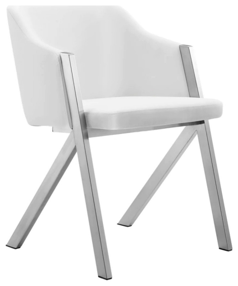 Irene Modern White Leatherette Dining Chair  Set of 2   Contemporary   Dining Chairs   by Virgil Stanis Design  Houzz