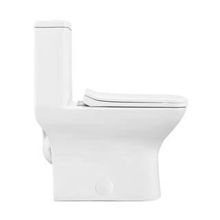 Swiss Madison Piazza One-Piece 1.11.6 GPF Dual Flush Square Toilet in Glossy White Seat Included SM-1T256HD