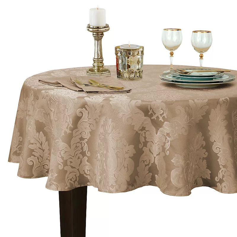 Elrene Home Fashions Barcelona Jacquard Damask Round Tablecloth