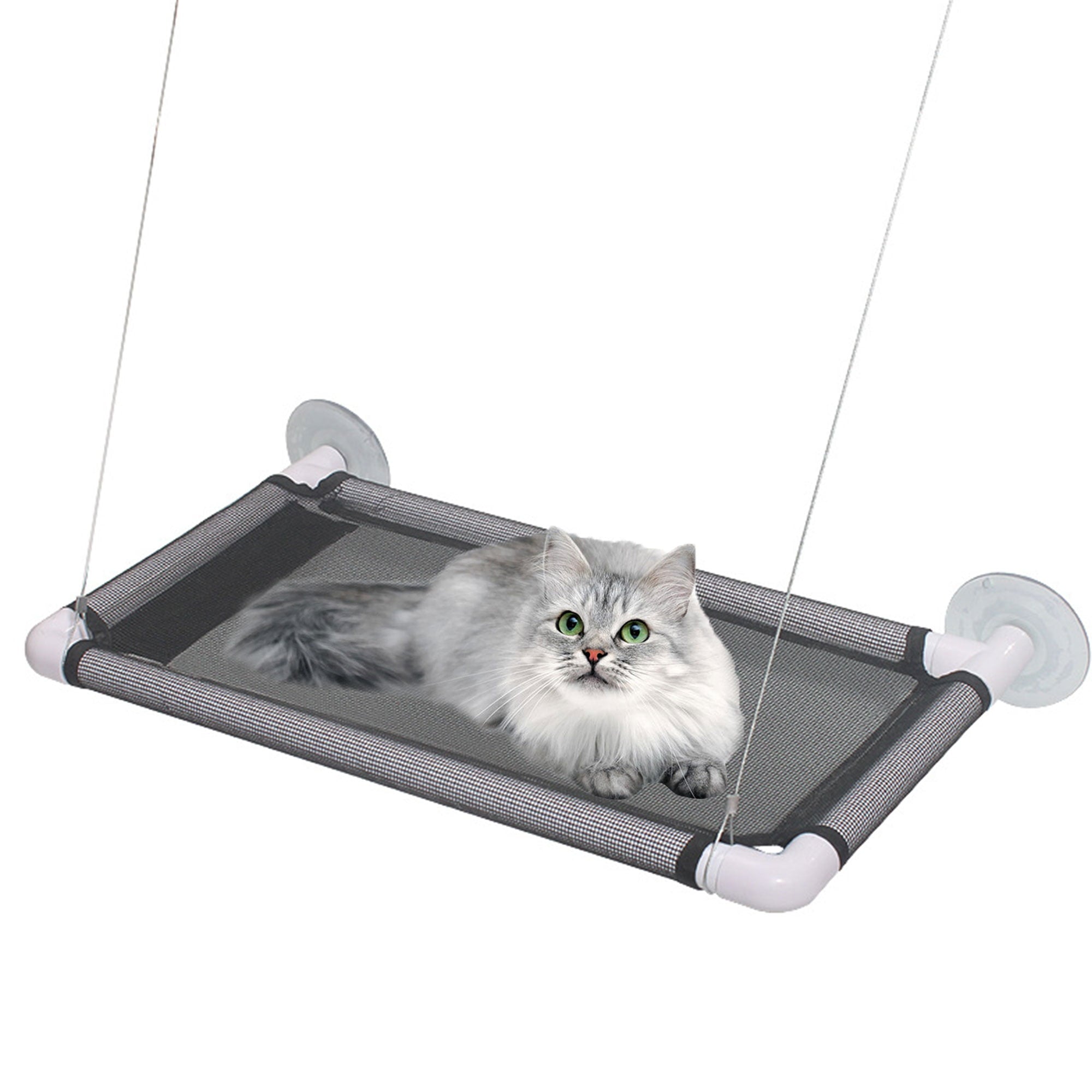 PUMYPOREITY Cat Window Perch， Cat hammocks with 4 Suction Cups， Cat Bed 360° Sunbathe， Cat Resting Seat， Breathable Mesh