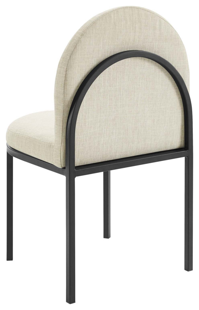 Side Dining Chair  Set of 2  Fabric  Black Beige  Modern  Cafe Bistro Restaurant   Transitional   Dining Chairs   by House Bound  Houzz