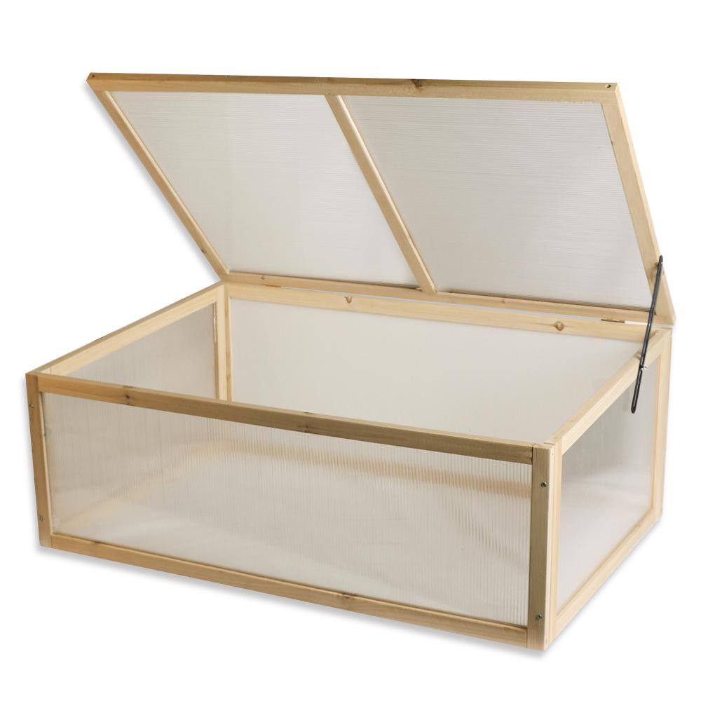 Greenhouse Mini Nursery Vented Garden Planter Plant Cover Wood Top Opening Door Cold Frame 392515 BT-GRNHUS-39X25X15