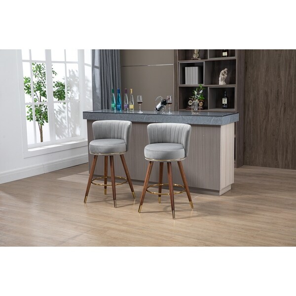 Counter Height Bar Stools Set of 2 for Kitchen Counter Solid Wood Legs with a Fixed Height of 360 Degrees for Dining Room