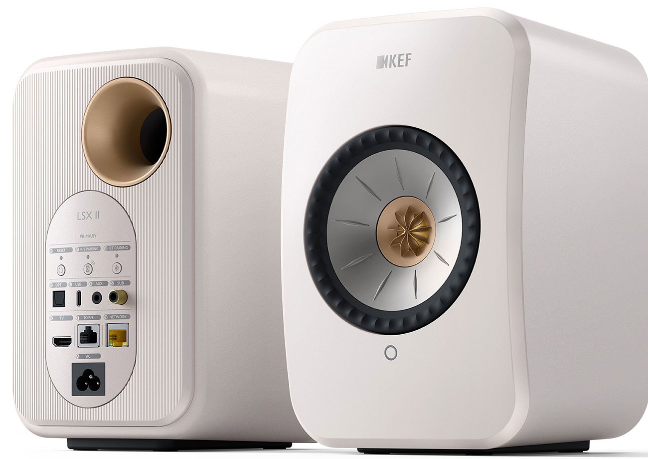 KEF LSX II Mineral White Wireless Bookshelf Speakers (Pair)