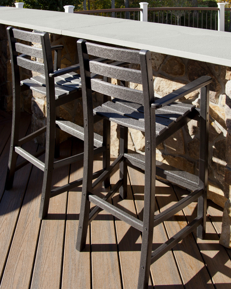 Monterey Bay 2 Piece Bar Chair Set   Beach Style   Outdoor Bar Stools And Counter Stools   by POLYWOOD  Houzz