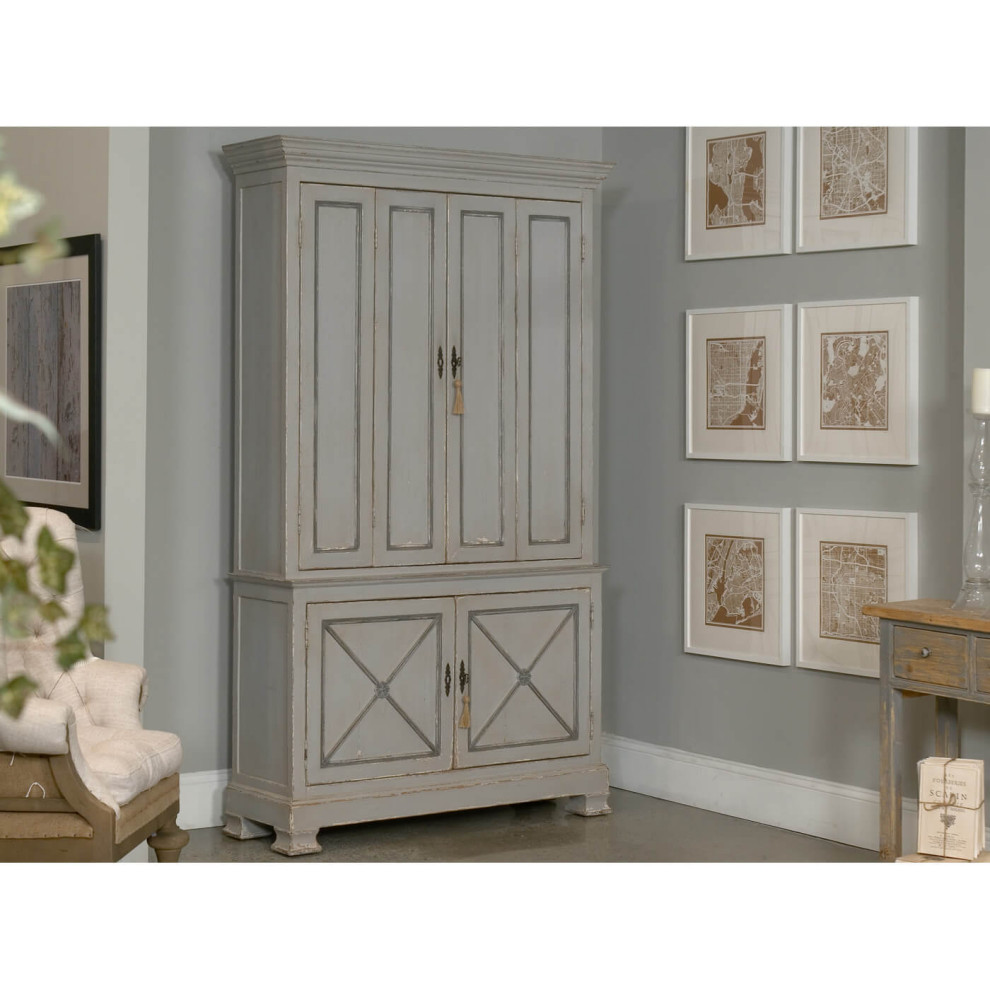 Tall Provincial Painted Cabinet   French Country   Accent Chests And Cabinets   by English Georgian America  Houzz