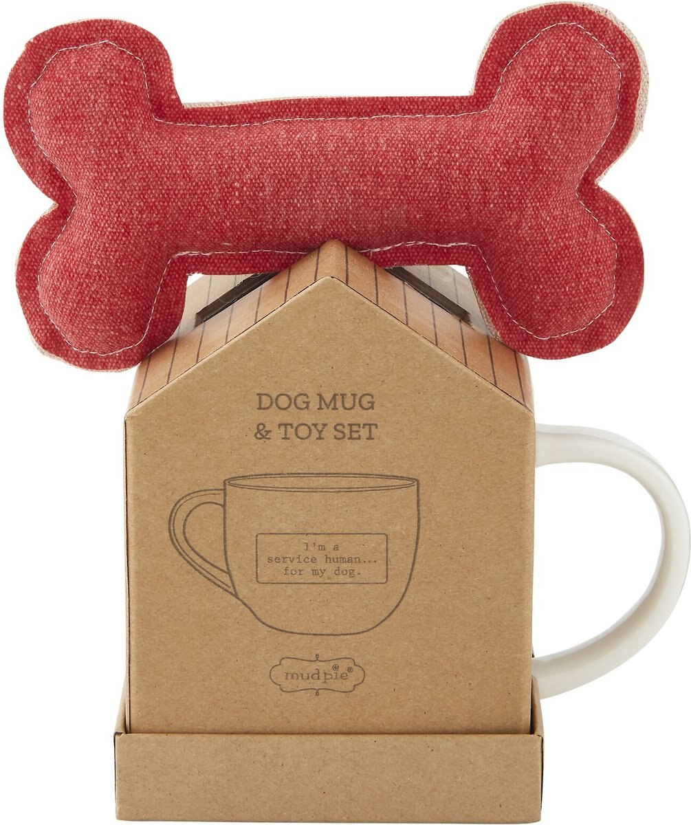 Mud Pie Feliz Naughty Dog Christmas Mug and Dog Toy Set