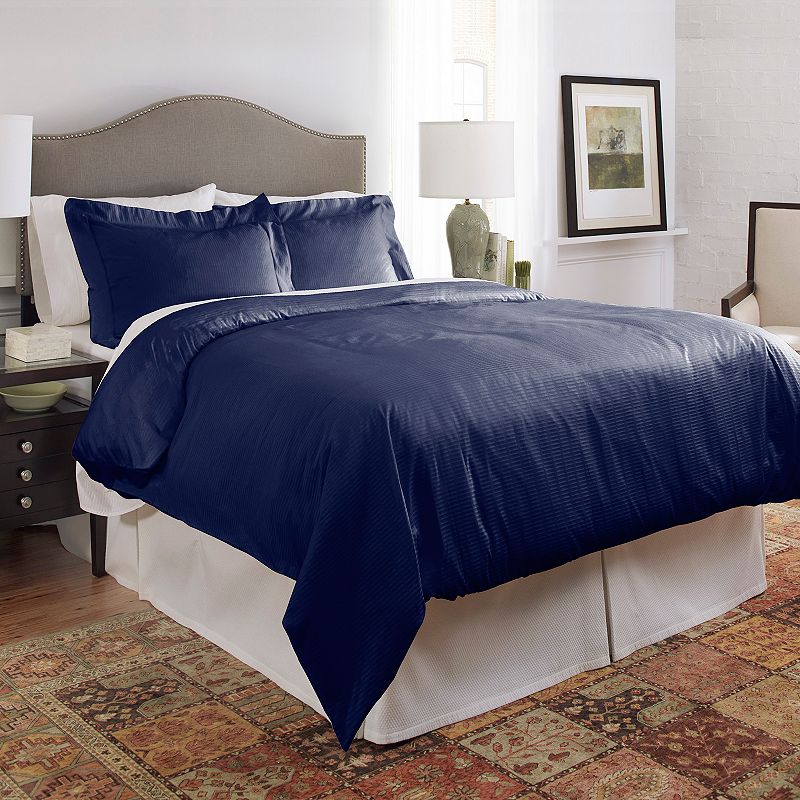 Pointehaven 450 Thread Count Dobby Cotton Duvet Cover Set