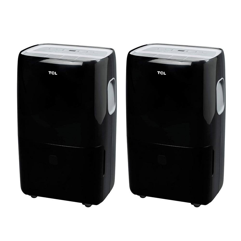 TCL Smart 50-Pint Smart Dehumidifier with Voice Control for Home Black (2-Pack) 2 x 50D91-B