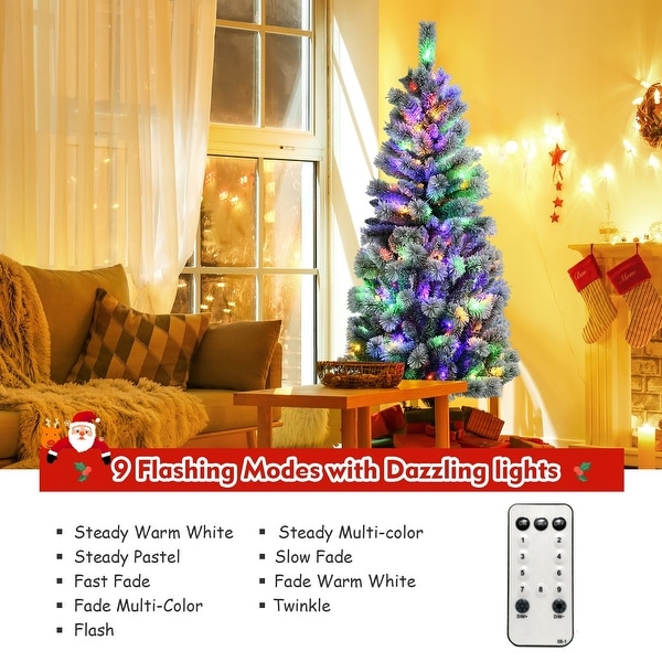 PreLit Hinged Christmas Tree with Remote Control LED Lights