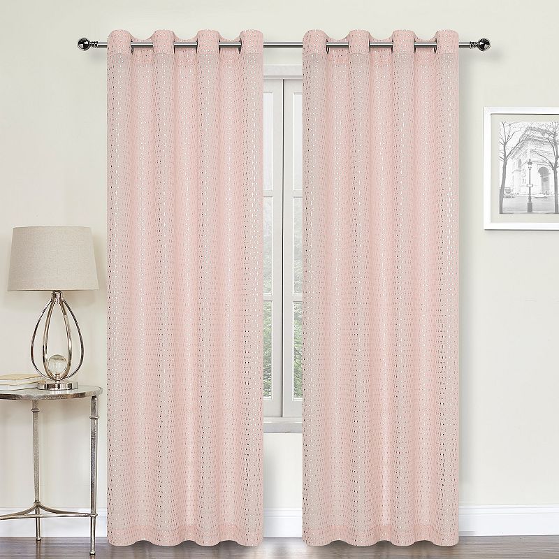 Raindrop Metallic 1-panel Window Curtain