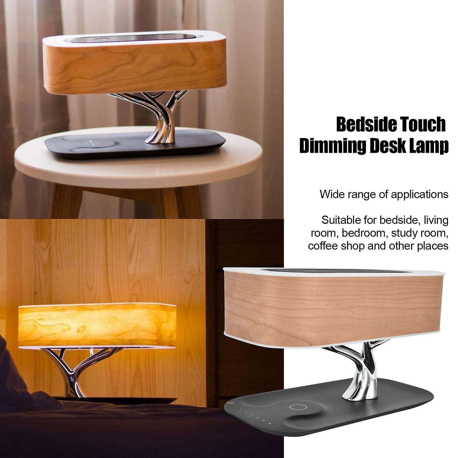 Charging Audio Wooden Touch Dimming Table Lamp For Bedside Living Room[us Plug]