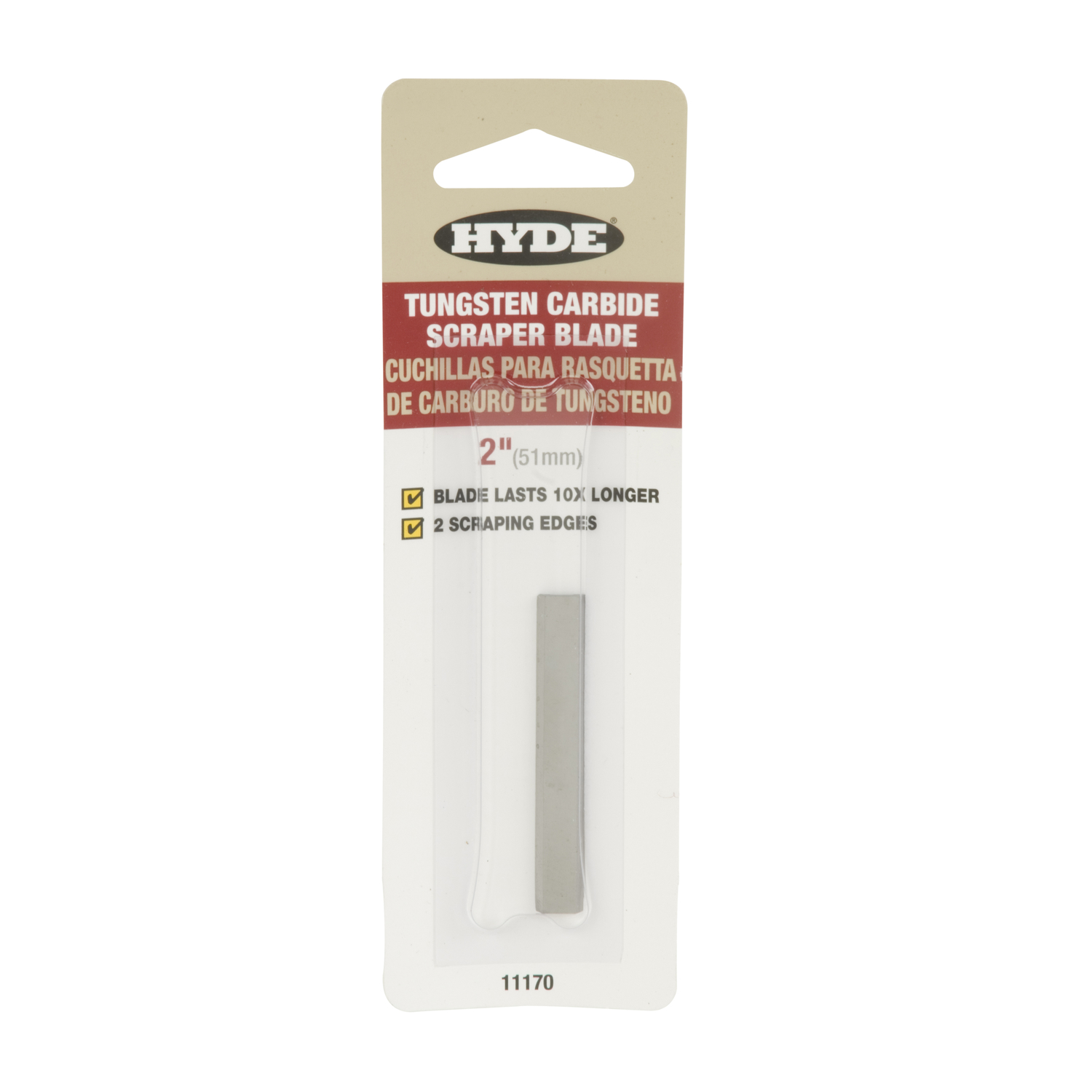 Hyde 2 in. W Tungsten Carbide Double Edge Replacement Blades