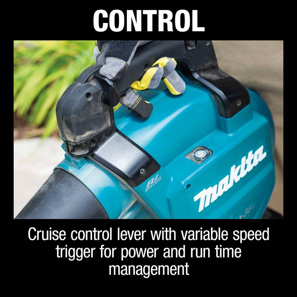 Makita 120 MPH 473 CFM 18V X2 (36V)LXT Brushless Leaf Blower Kit w Vac Attach Kit (5.0 Ah)wbonus 18V LXT Battery 5.0 Ah(2-Pk) XBU04PTV-BL1852