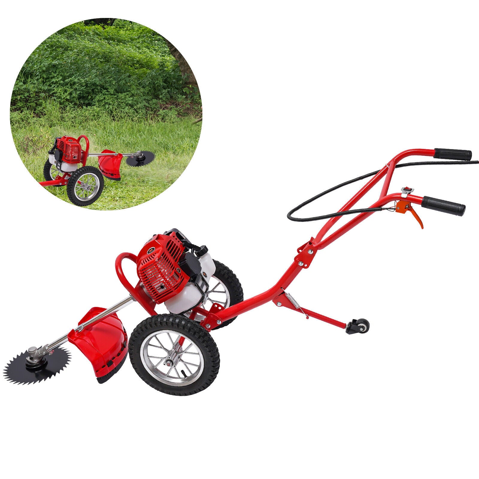 DENEST 2 Stroke 49CC Gasoline Grass Lawn Mower Hand Push Lawn Trimmer Brush Cutter Tool