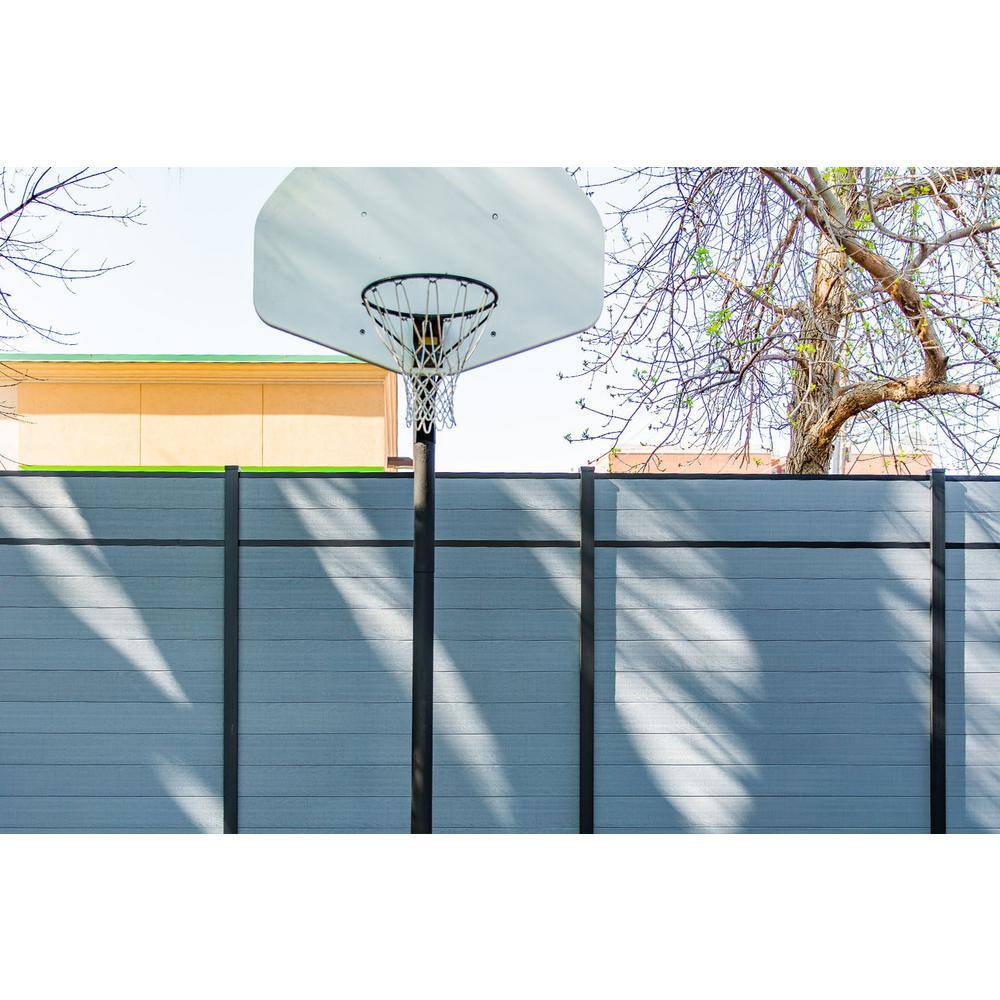 Slipfence Composite 6 ft. H x 6 ft. W x 1 in. Thick Ash - Light Grey Composite Tongue and Groove Horizontal Fence Panel SF2-HCPA6