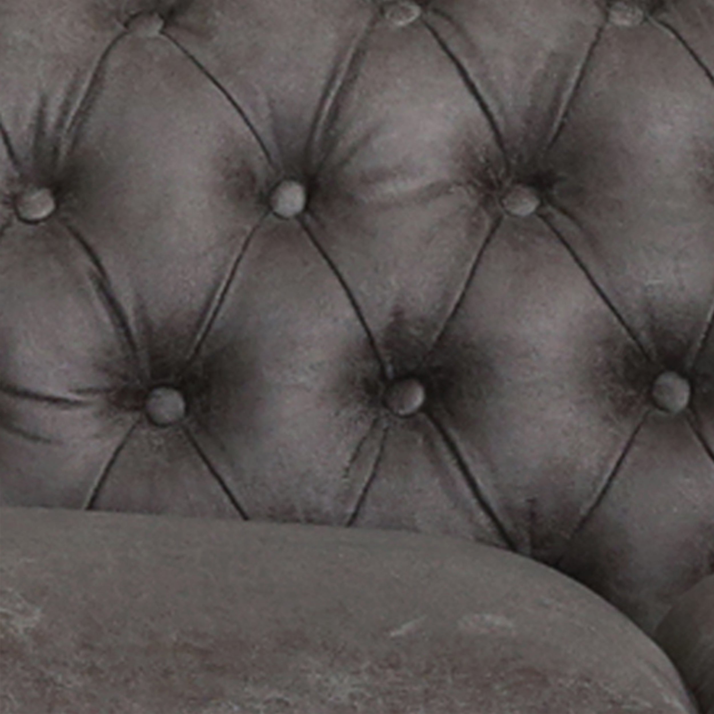 Vita Chesterfield Tufted Microfiber Sofa with Scroll Arms