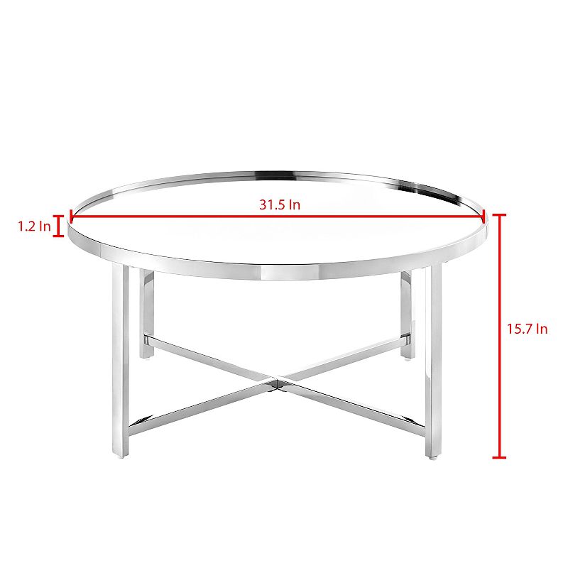 Rozlynn Coffee Table Mirrored Top