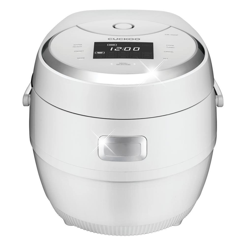 Cuckoo 2.5 qt. White/Silver 10-cup Multi-functional Micom Electric Rice Cooker and Warmer 16-built-in programs CR-1020F