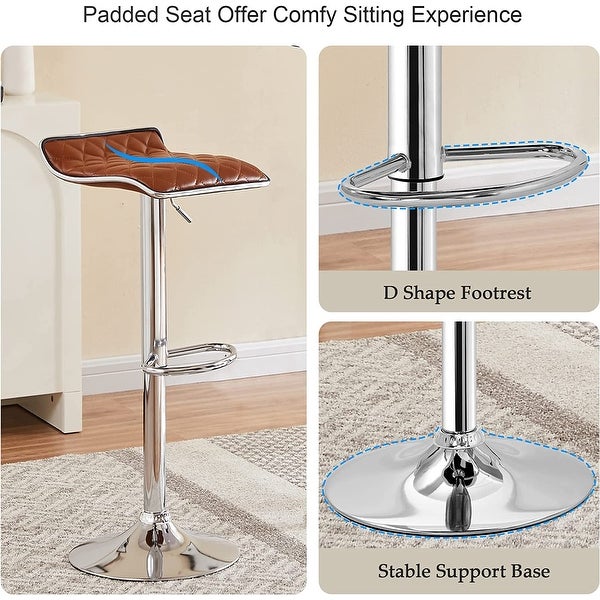 Javlergo Set of 4 Adjustable Swivel Bar Stools Counter Height Bar Chair with Footrest， Dark Gray