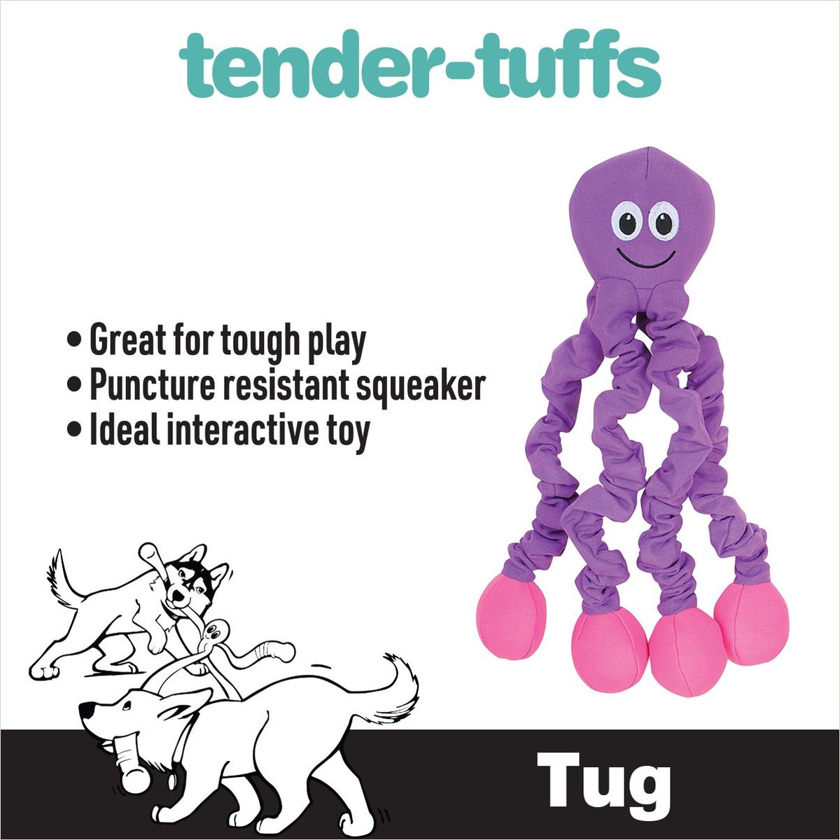 Smart Pet Love Tender Tuff Tug Squeaky Plush Dog Toy