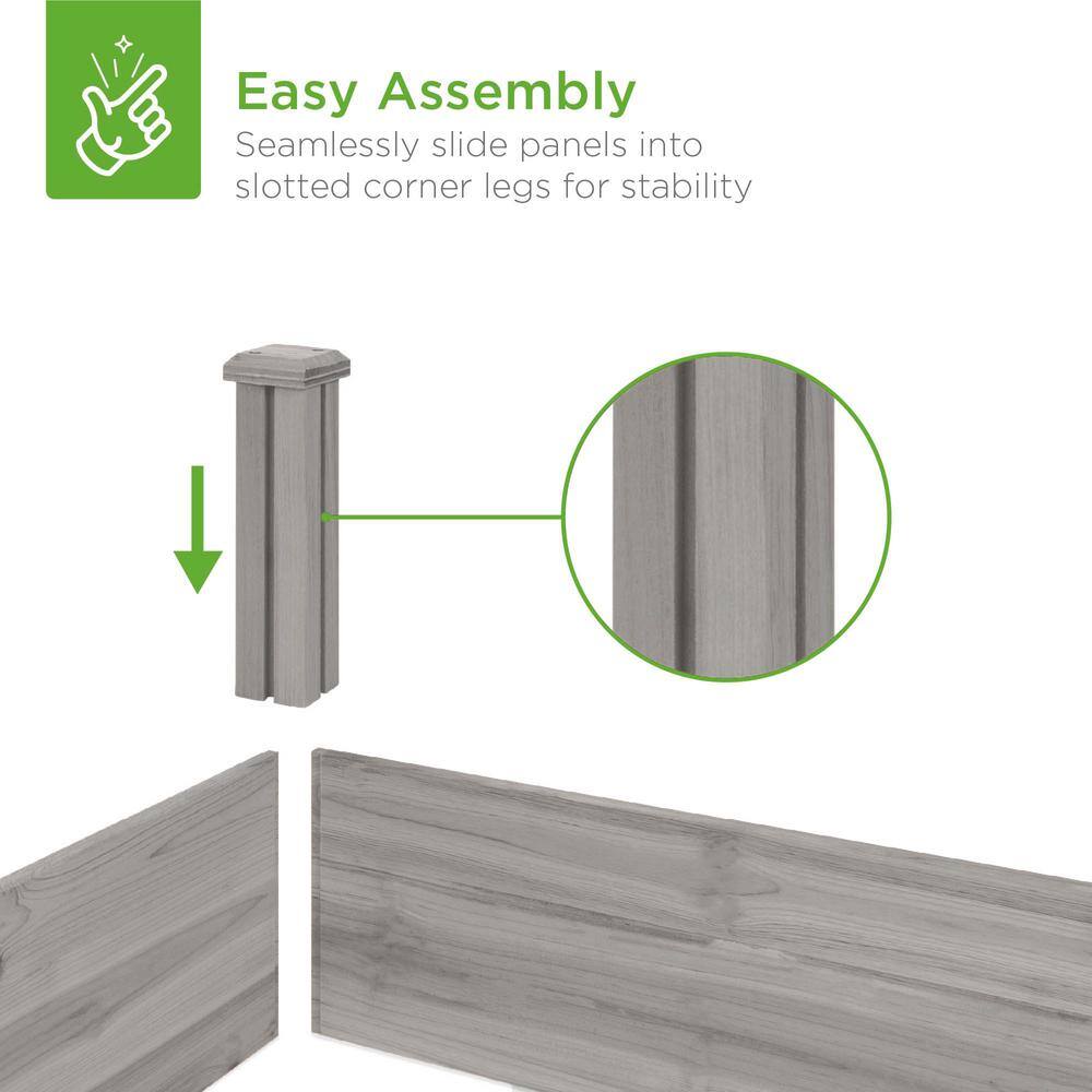 Best Choice Products 8 ft. x 2 ft. Wood Raised Garden Bed - Gray SKY6628