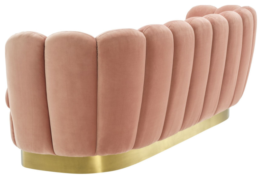 Blush Velvet Scalloped Sofa  Eichholtz Mirage   Contemporary   Sofas   by Oroa   Distinctive Furniture  Houzz