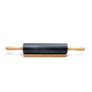 Fox Run Black Marble Rolling Pin and Base 3834