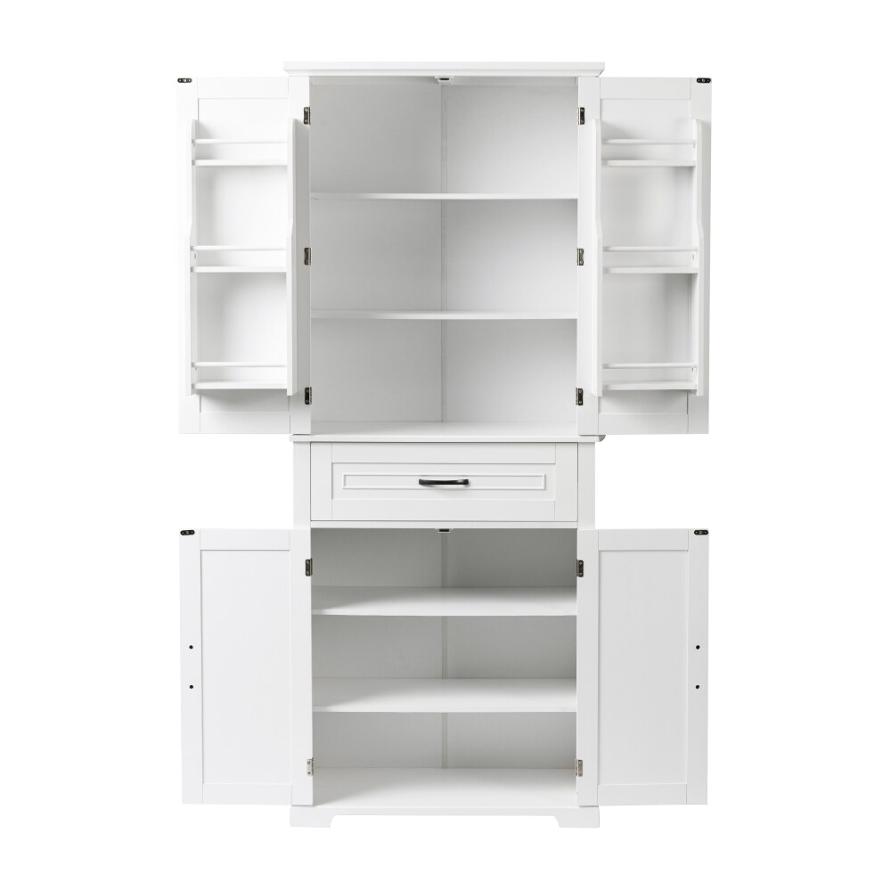 72.2'' H Bathroom Storage Cabinet with Doors and Drawer  Multiple Storage Space  Adjustable Shelf   72.2'' H