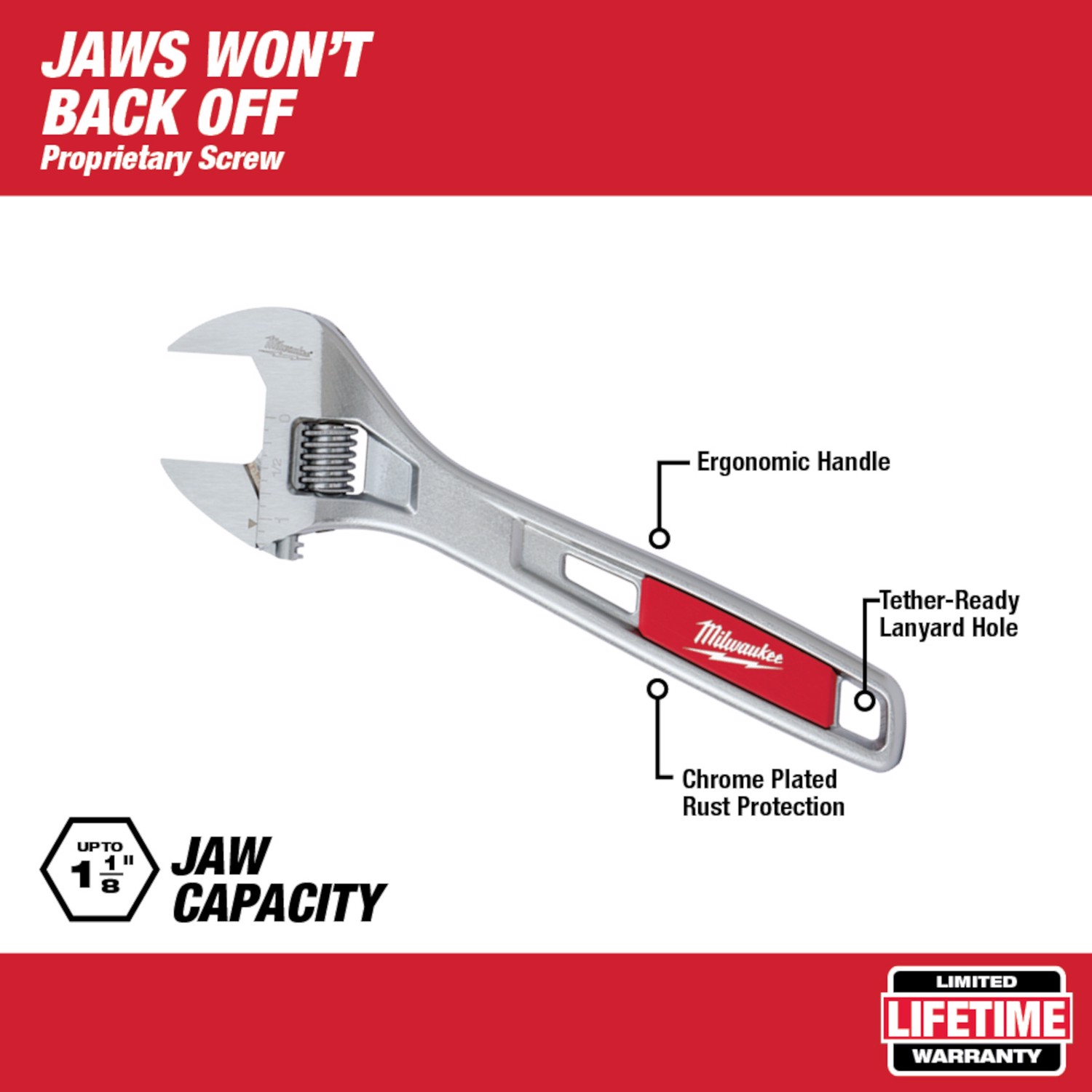 MW SAE Adjustable Wrench 11.02 in. L 1 pc